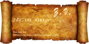 Zöldi Viktor névjegykártya